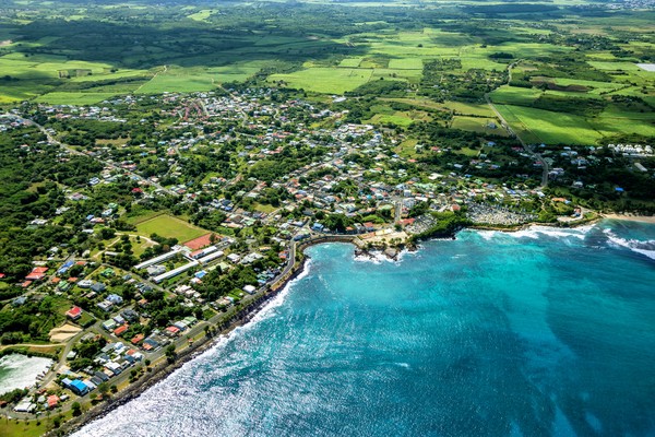 Vue aérienne de l’Anse-Bertrand, de la Grande-Terre, de la Guadeloupe, des Petites Antilles, des Caraïbes.