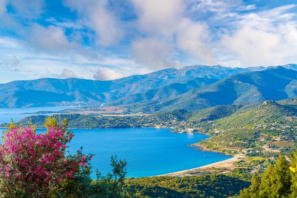 Paysage avec golfe de Liscia de Calcatoggio, Corse